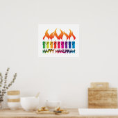 Poster Hanoukka Rainbow Menorah (Cuisine)
