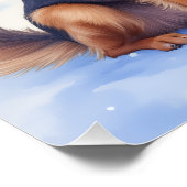 Poster Hanoverian Scenthound Snowy Forest Cabin Santa Hat (Coin)