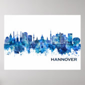 Poster Hanovre Allemagne Skyline Blue (Devant)