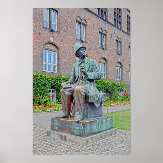 Poster Hans Christian Andersen Statue, Copenhague (Devant)