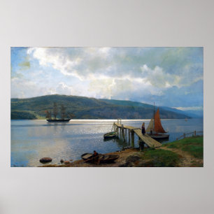 Poster Hans Gude La Jetty à Feste près de Moss