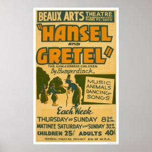 Poster Hansel et Gretel Boston WPA 1940