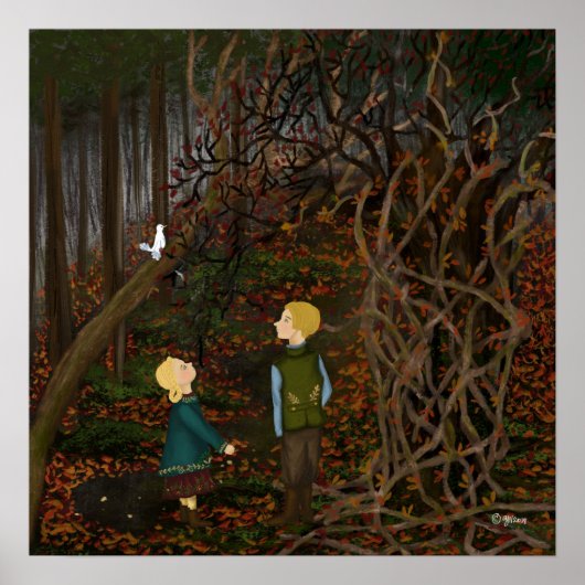 Poster Hansel & Gretel dans la forêt (Devant)