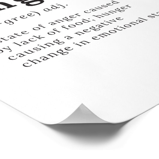 Poster Hanseuse - Définition Miles En Colère/Faim, Art Cu (Coin)