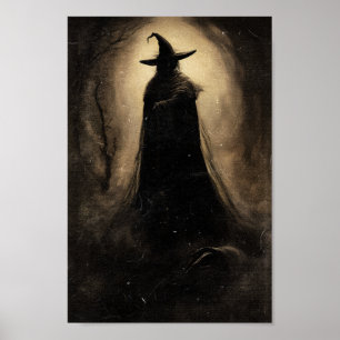 Poster Hantage de sorcière - OEuvre murale gothique d'Hal