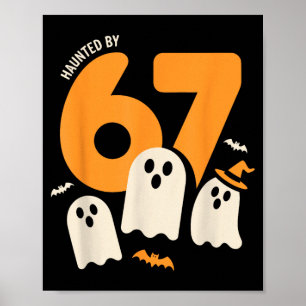 Poster Hanté par 67 conception de mème drôle d'Halloween