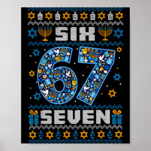Poster Hanukkah 67 Six Seven Garçon Fille Enfants 67 Meme