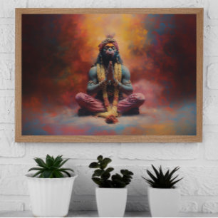 Poster Hanuman Pastel Arc-en-ciel Couleur de la peinture