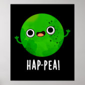 Poster Hap Pea Funny Happy Pea Pun Dark BG (Devant)