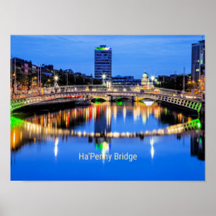 Poster Ha'Penny Bridge, Dublin, Irlande