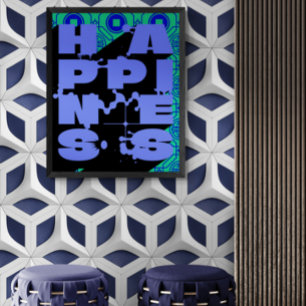 Poster Happiness A Bold Abstrait Statement