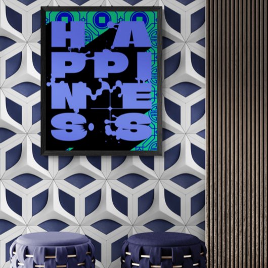 Poster Happiness A Bold Abstrait Statement