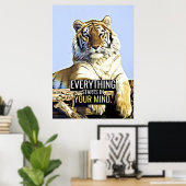 Poster Happiness Citer Tout Commence Dans Votre Esprit (Bureau à domicile)