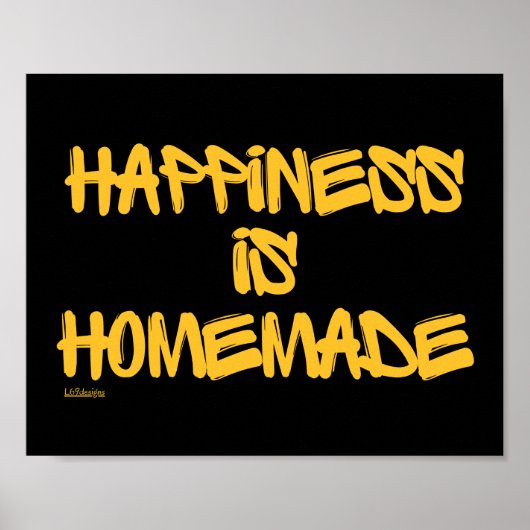 Poster HAPPINESS IS HOMEMADE inspiration citation (Devant)