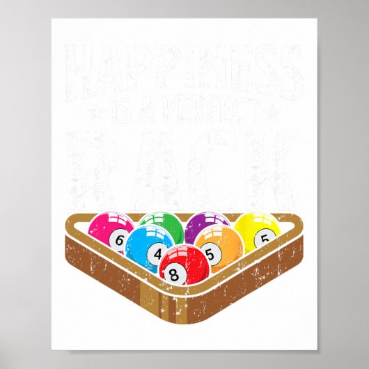 Poster Happiness Parfait Rack Funny Pool Player Billard (Devant)