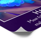 Poster Happiness Zinnia Flower Citation inspirante (Coin)