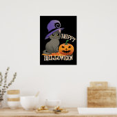 Poster Happpy Halloween Chat avec Citrouille (Cuisine)