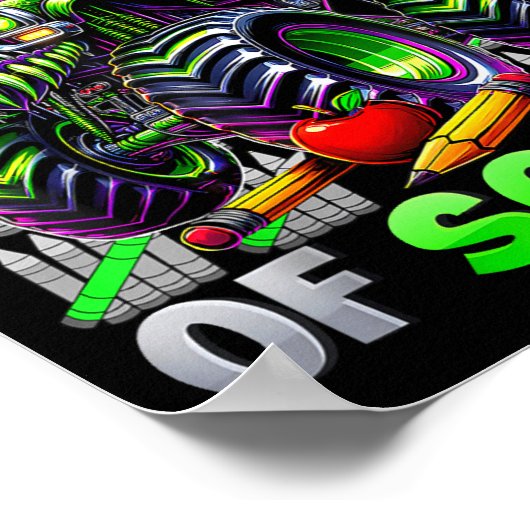 Poster Happy 100 Days Of School Funny Monster Truck Stude (Coin)