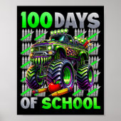 Poster Happy 100 Days Of School Funny Monster Truck Stude (Devant)