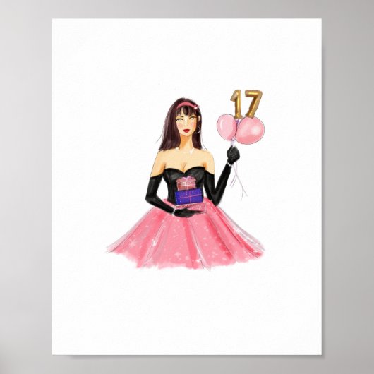 Poster Happy 17th birthday  (Devant)