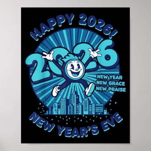 Poster Happy 2026 New Year's Eve Celebration Design (Devant)