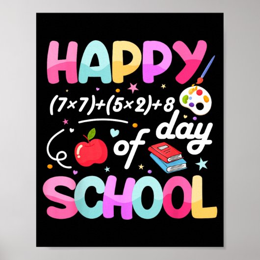 Poster Happy 67 Days Of School 67th Day Smarter Six Seven (Devant)