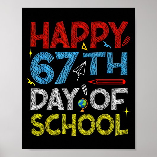 Poster Happy 67th Day Of School - Funny Students Teachers (Devant)