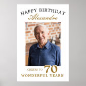 Poster Happy 70th Birthday Personalized Photo Party Sign (Devant)