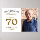 Poster Happy 70th Birthday Personalized Photo Party Sign (Devant)