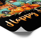 Poster Happy Automne Y'all Camion Citrouille Automne Arbr (Coin)