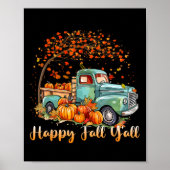 Poster Happy Automne Y'all Camion Citrouille Automne Arbr (Devant)