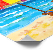 Poster Happy Beach Chair Rainbow Watercolor (Coin)