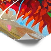 Poster Happy Bear Expressive animal art abstrait (Coin)