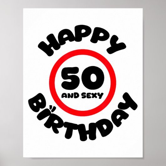 Poster Happy Birthday 50 And Y Funny 50th Birthday Gift (Devant)