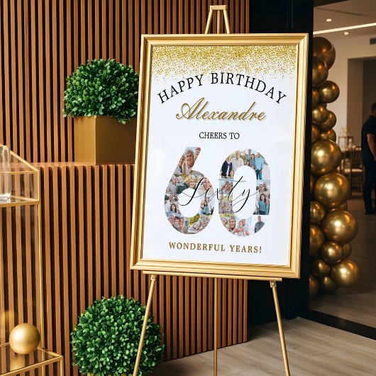 Poster Happy Birthday Cheers To 60 Years Photo Collage