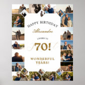 Poster Happy Birthday Cheers To 70 Years Photo Collage (Devant)