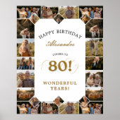 Poster Happy Birthday Cheers To 80 Years Photo Collage (Devant)