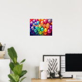 Poster Happy Birthday Rainbow Balloons (Bureau à domicile)