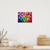 Poster Happy Birthday Rainbow Balloons (Cuisine)