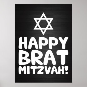 Poster Happy Brat Mitzvah (Bar / Bat mitzvah)