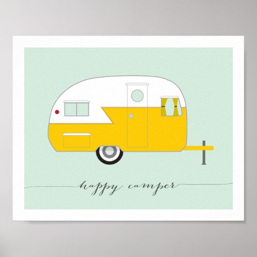 Poster Happy Camper art print 8 x 10 (Devant)