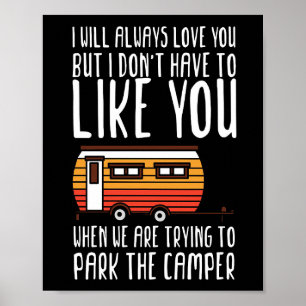 Poster Happy Camper Trailer Camping Couple