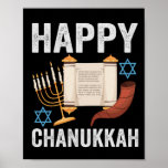 Poster Happy Chanukkah Funny Jewish Hanukkah Holiday<br><div class="desc">Funny, santa, christmas, hanukkah, menorah, jewish, jew, gift, birthday, passover</div>