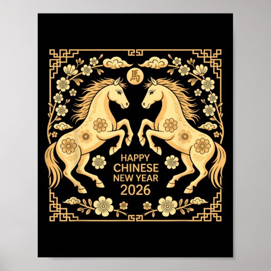 Poster Happy Chinese New Year 2026 Tee Lunar New Year Of  (Devant)