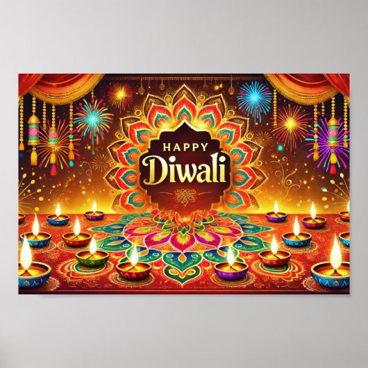 Poster Happy Diwali - Célébrer le Festival de la Lumière (Devant)