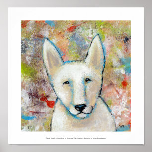 Poster Happy dog art peinture - Fred fun shepherd