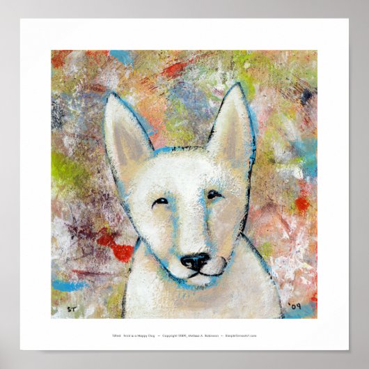 Poster Happy dog art peinture - Fred fun shepherd (Devant)