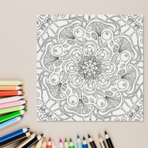 Poster Happy Doodles : Page de coloriage d'automne