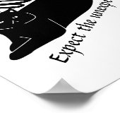 Poster Happy Dragonfly Angry Cat drôle noir (Coin)