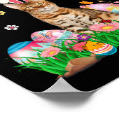 Poster Happy Easter Bunny Bengal Cat Hunting Eggs Colourf (Coin)